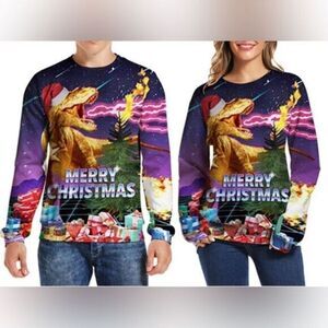 NWOT Unisex Holiday Merry Christmas Dragon Sweatshirt- Size L